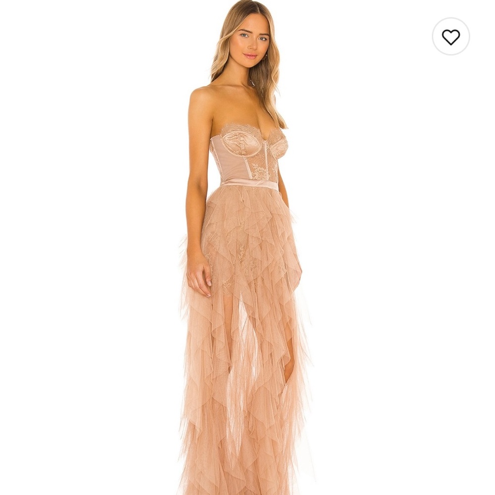 For Love & Lemons Bustier Gown in Warm Taupe - NEW with Tags- Medium